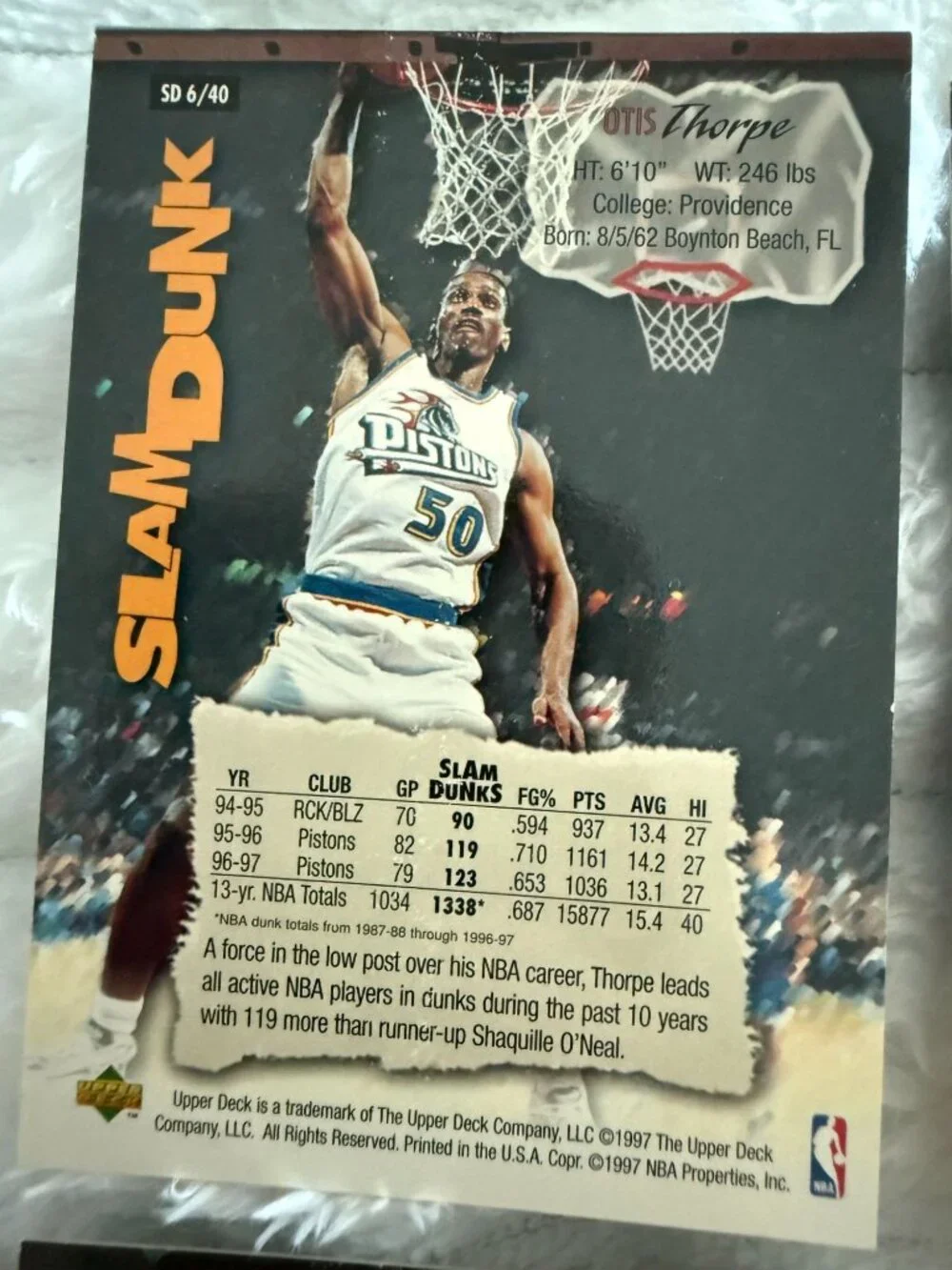1997 Upper Deck Nestle Slam Dunk Basketball Card Bundle - Kemp, Rice, McDyess, T